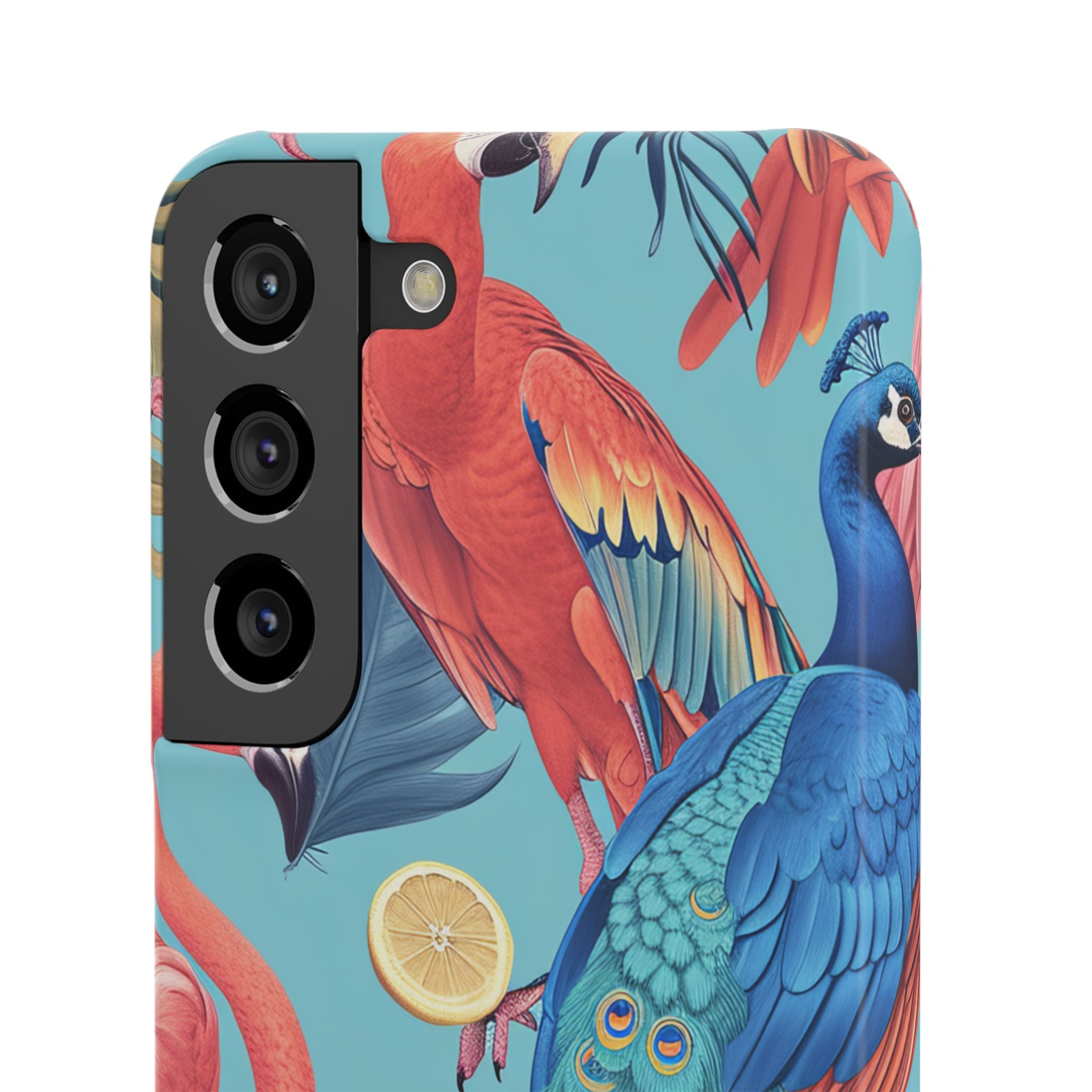 Tropical Flamingo Bliss - Slim Samsung S22 Phone Case