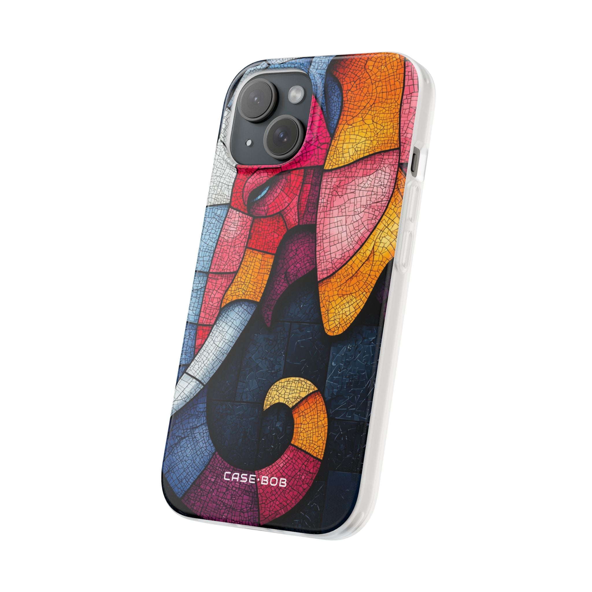 Elephant Mosaic iPhone 15 Case - Soft
