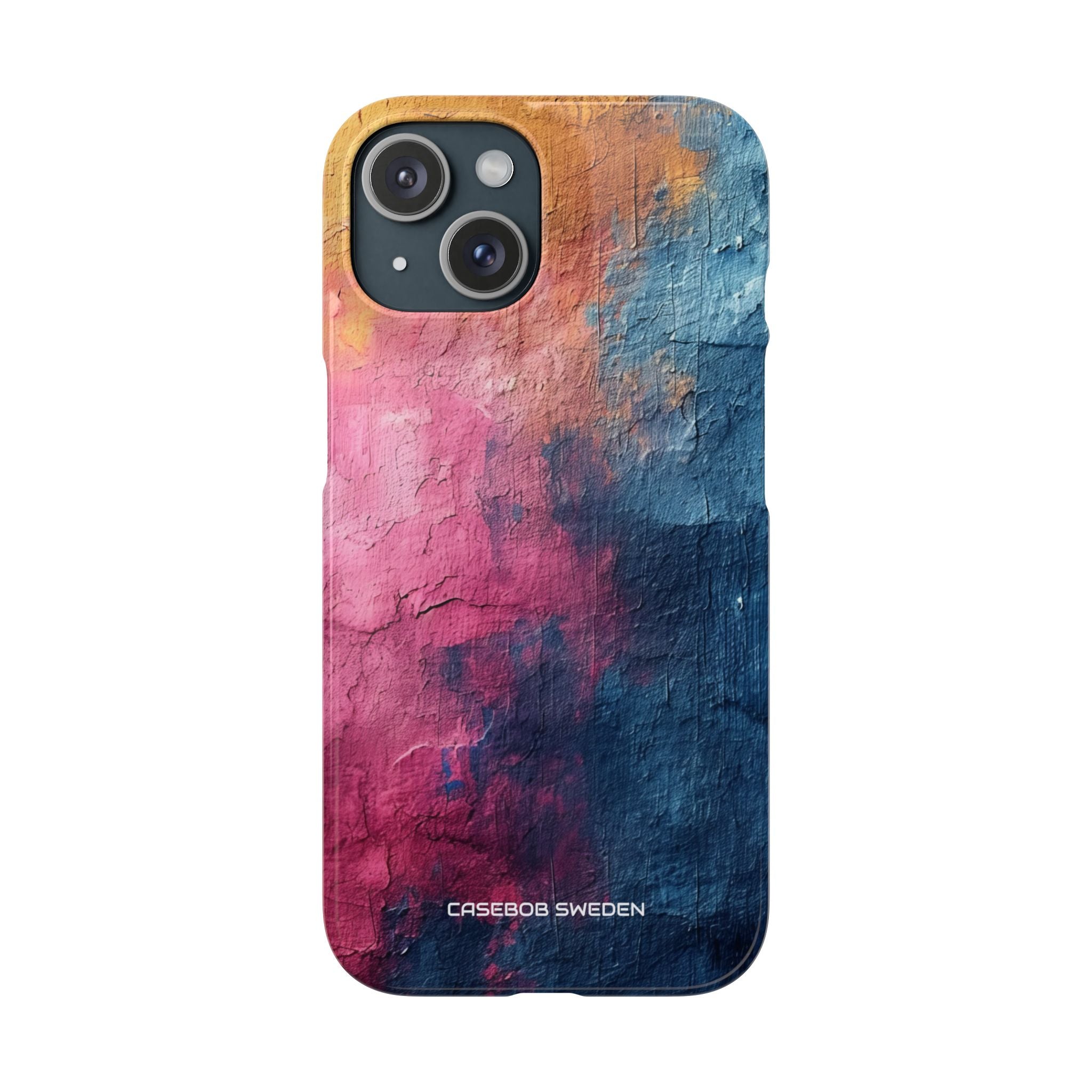 Blue Pink Abstract - Slim iPhone 15 Phone Case