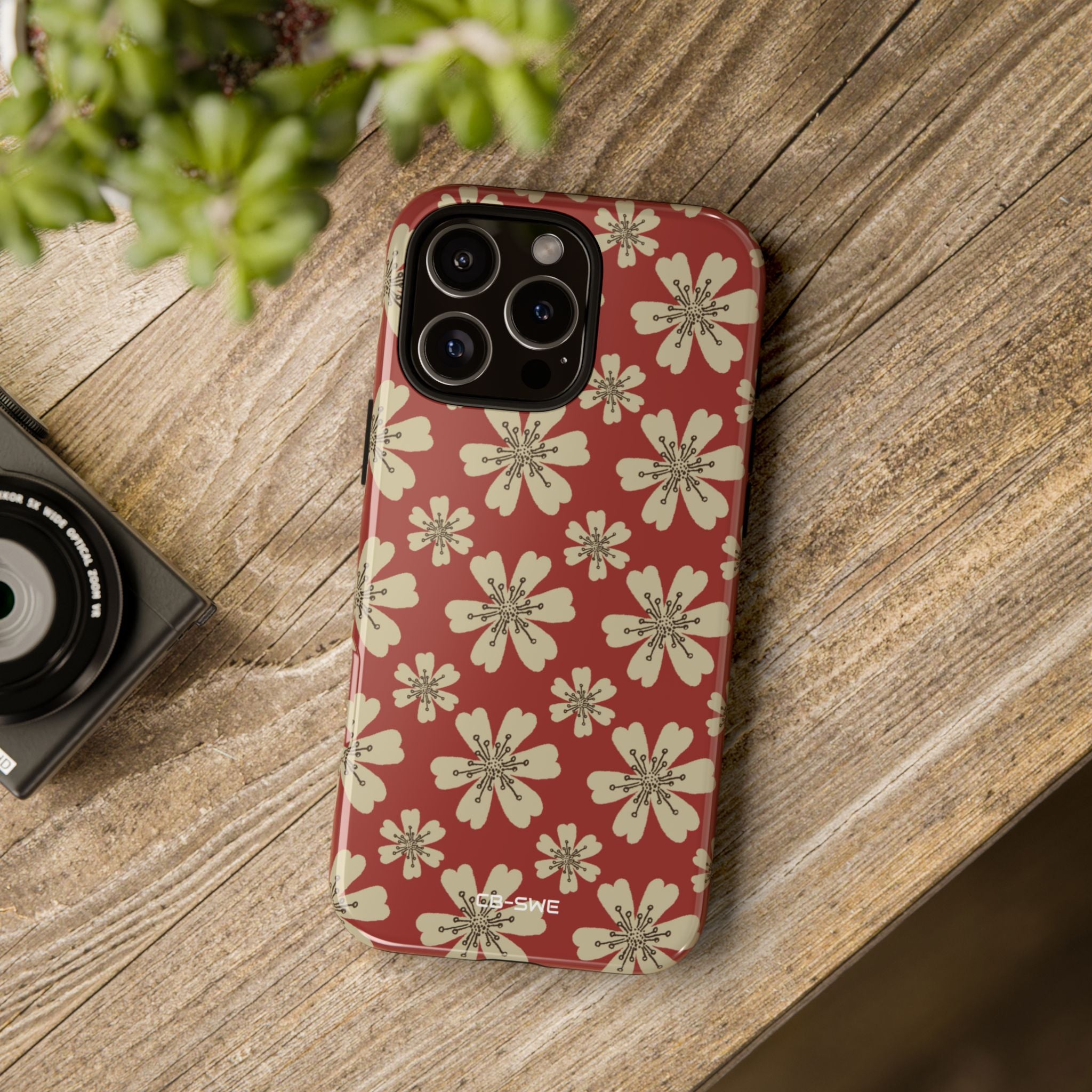 Retro Red Florals - iPhone Case