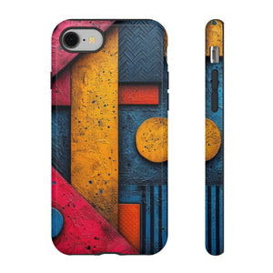 Neon Geometric Fusion - Protective Phone Case