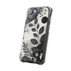 Botanische Abstraktion – Handyhülle für iPhone (Clear Impact – Magnetisch)