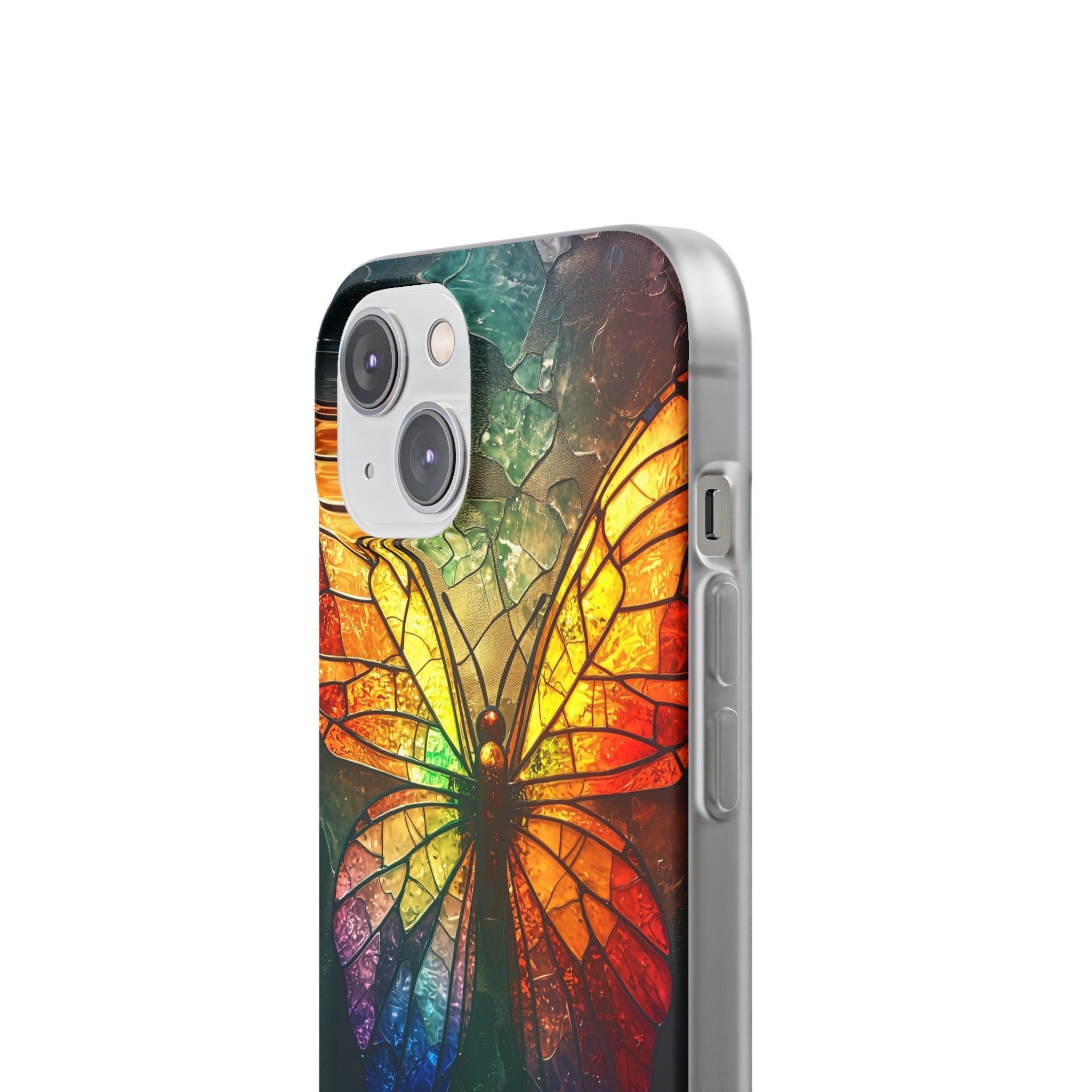 Stained Glass Butterfly iPhone 14 Case - Soft