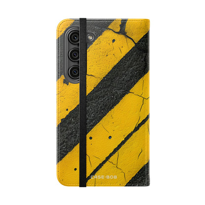 Yellow Stripes Distress - Samsung S23 Case - Wallet