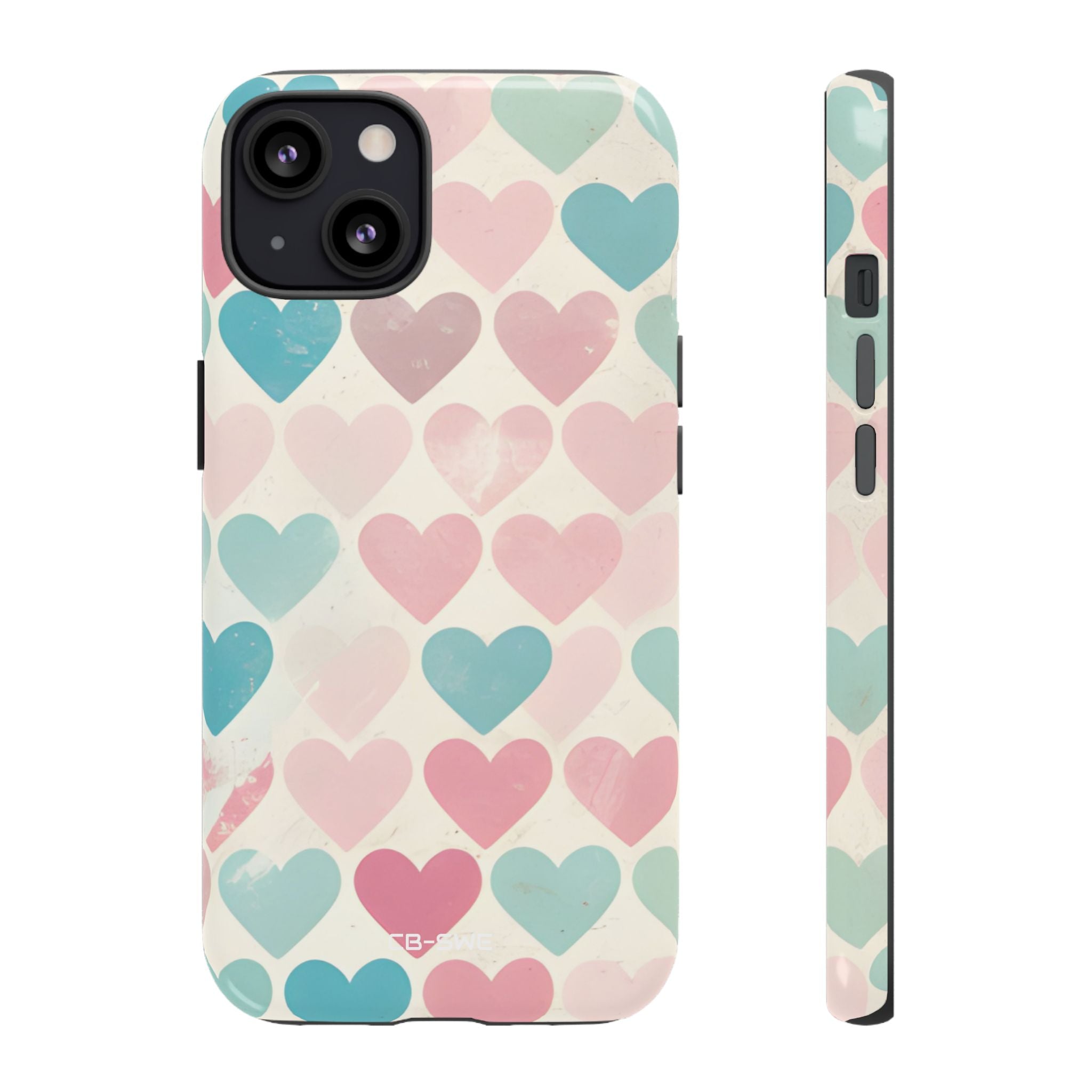 Retro Hearts Symmetry - iPhone Case