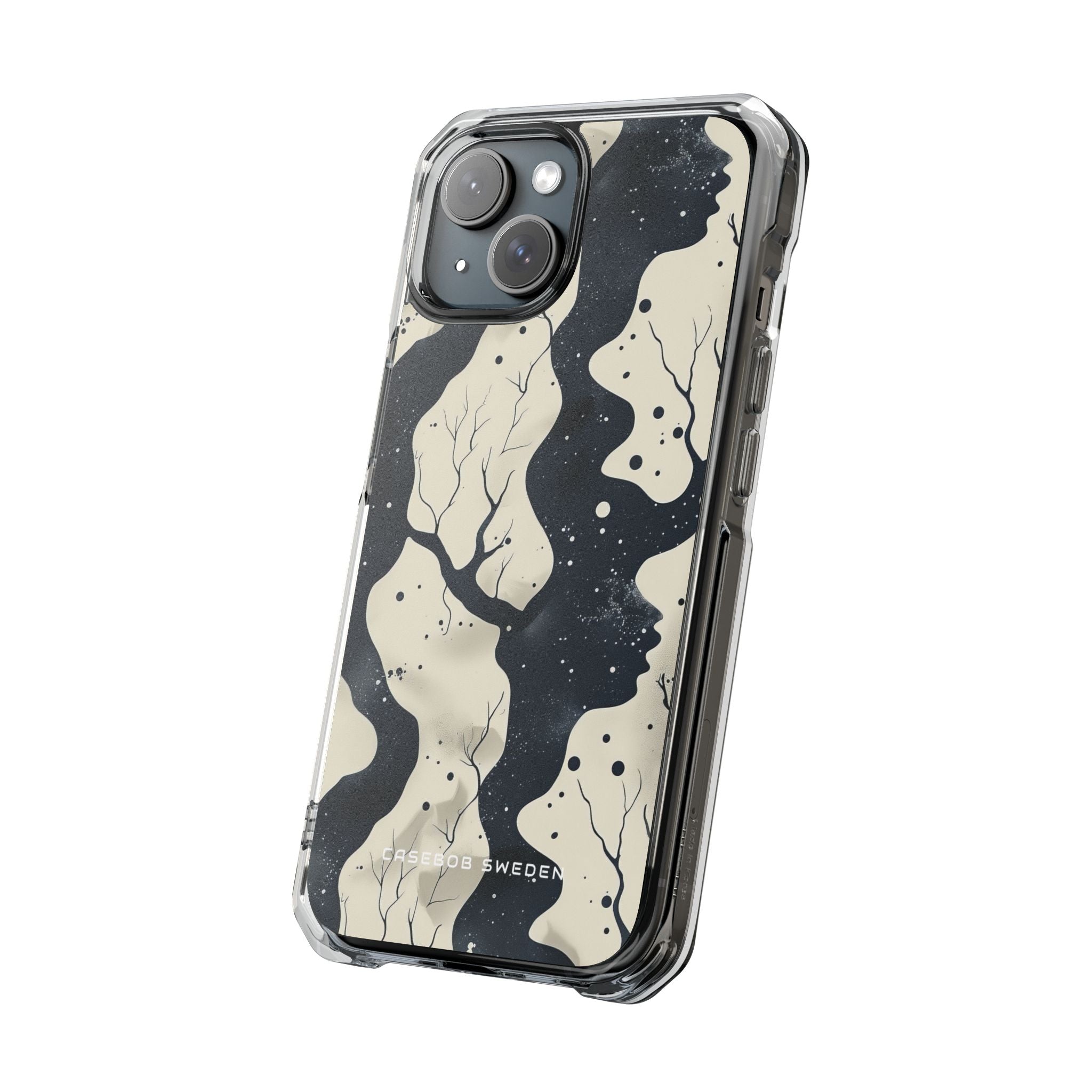 Organic Fluid Silhouettes with Cosmic Depth iPhone 15 - Clear Impact Phone Case