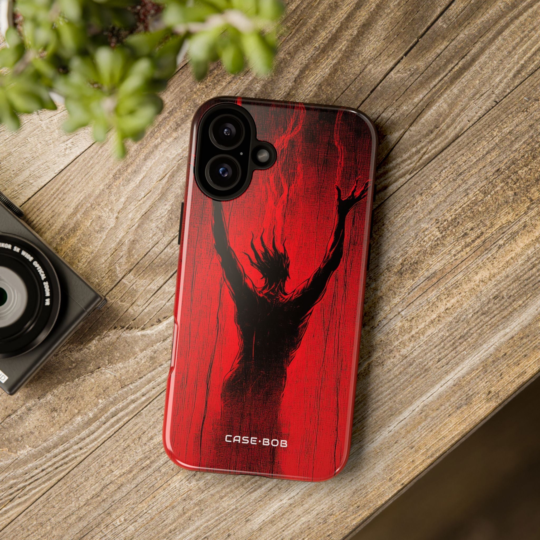 Fiery Silhouette iPhone 16 Plus Case - Tough