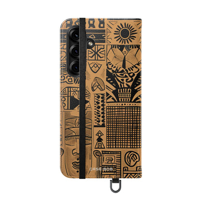 Celestial Faces Brown - Samsung S25+ Case - Lompakko