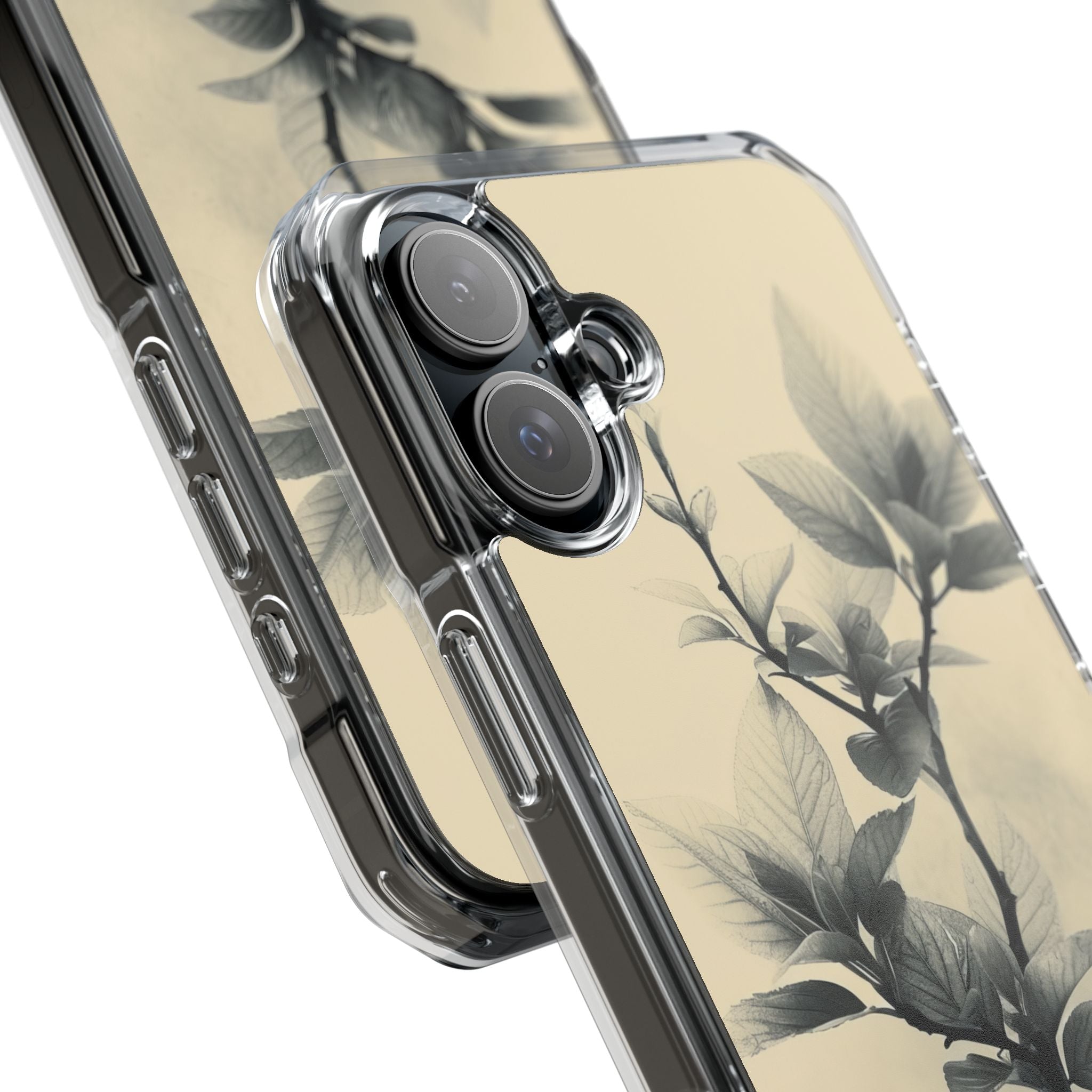 Beige Branch Art - Clear Impact iPhone 16 Phone Case