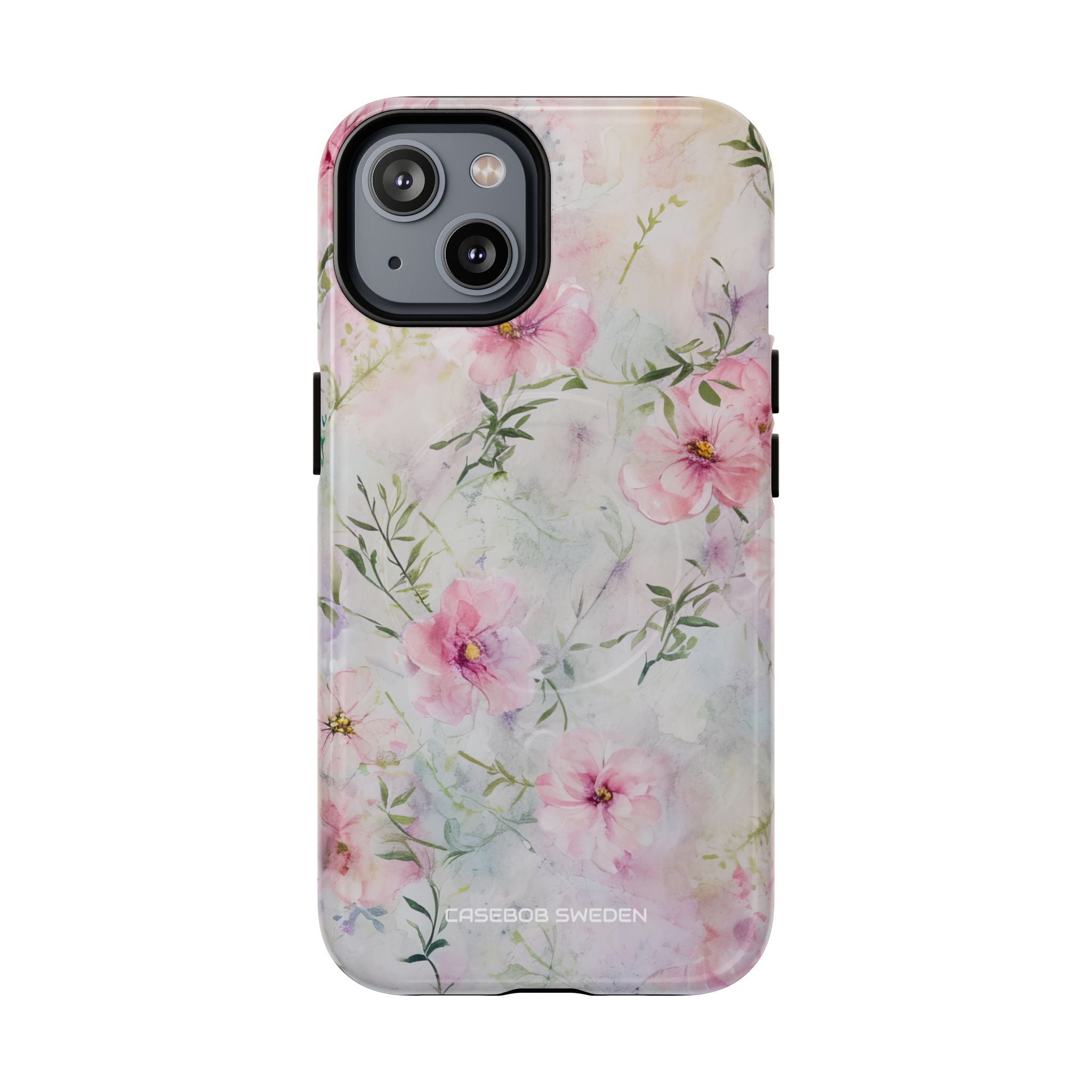 Pink Floral Watercolor Decor - Tough + MagSafe® iPhone 14 Phone Case