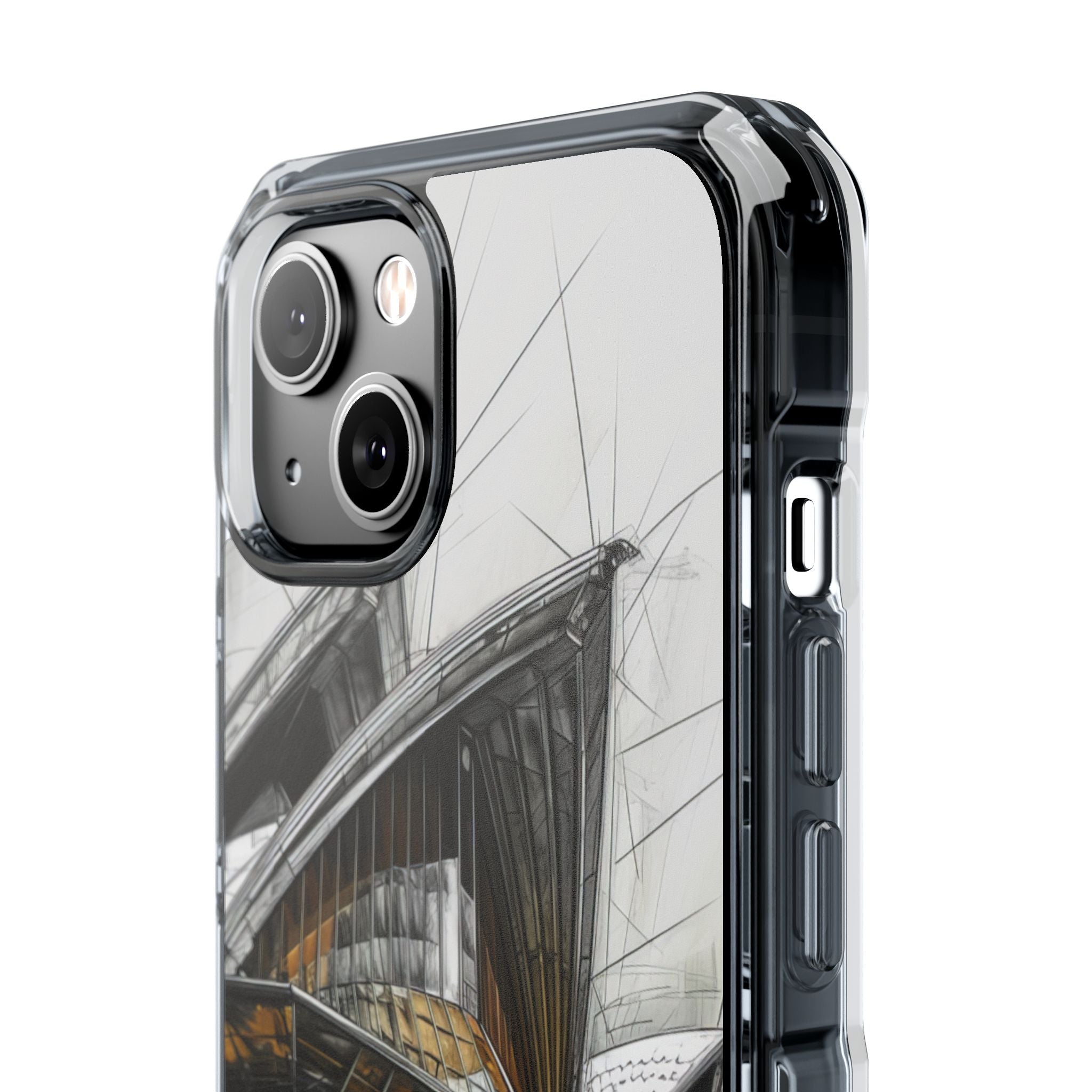 Architectural Curves in Line Formation iPhone 14 - Clear Impact Phone Case