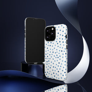 Blue Dots Pattern - Protective Phone Case