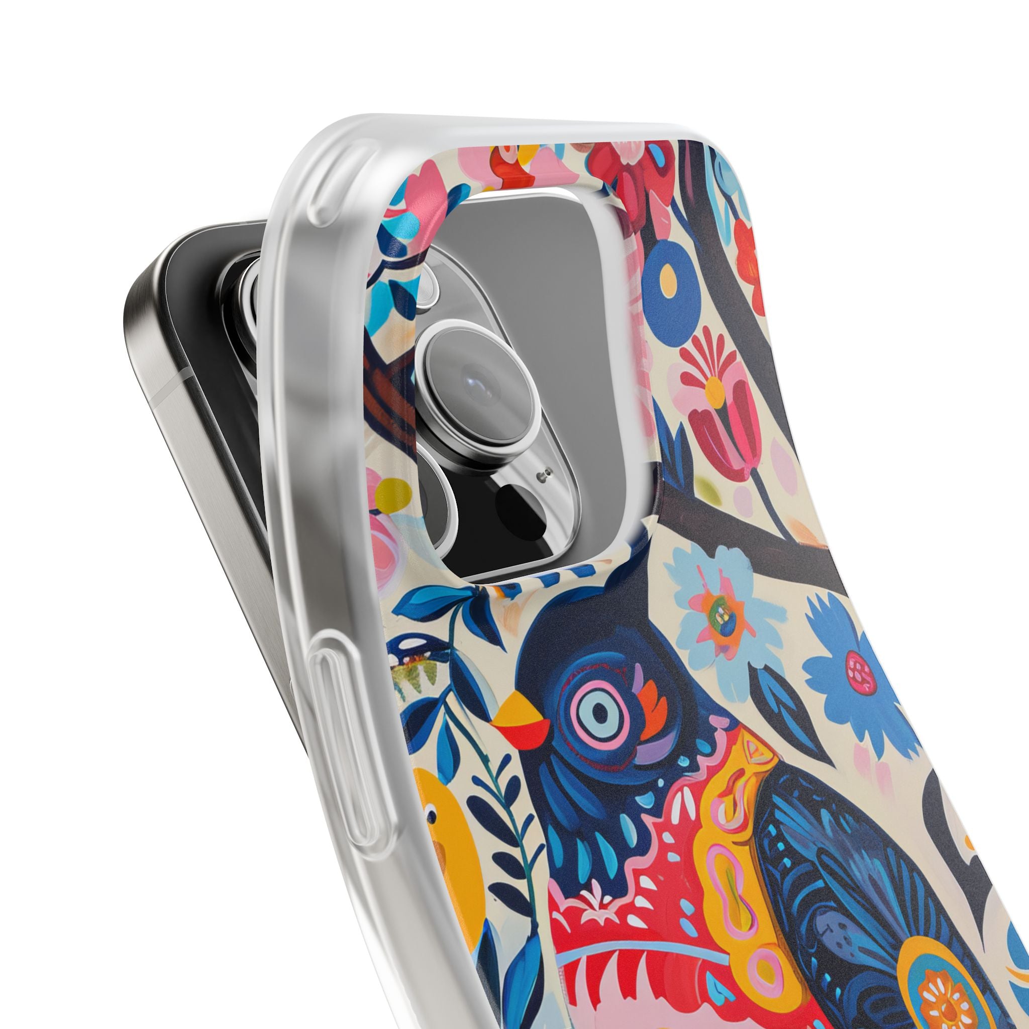 Whimsical Vintage Owl with Floral Charm iPhone 16 - Flexi Phone Case