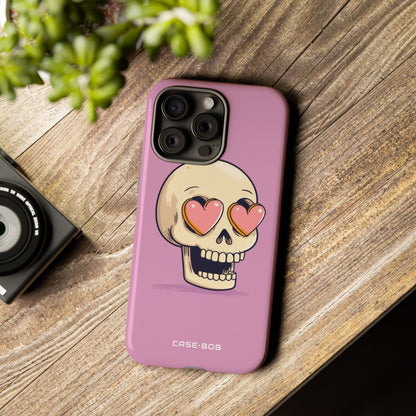 Heart Eyed Skull iPhone 15 Pro Max Case - Tough