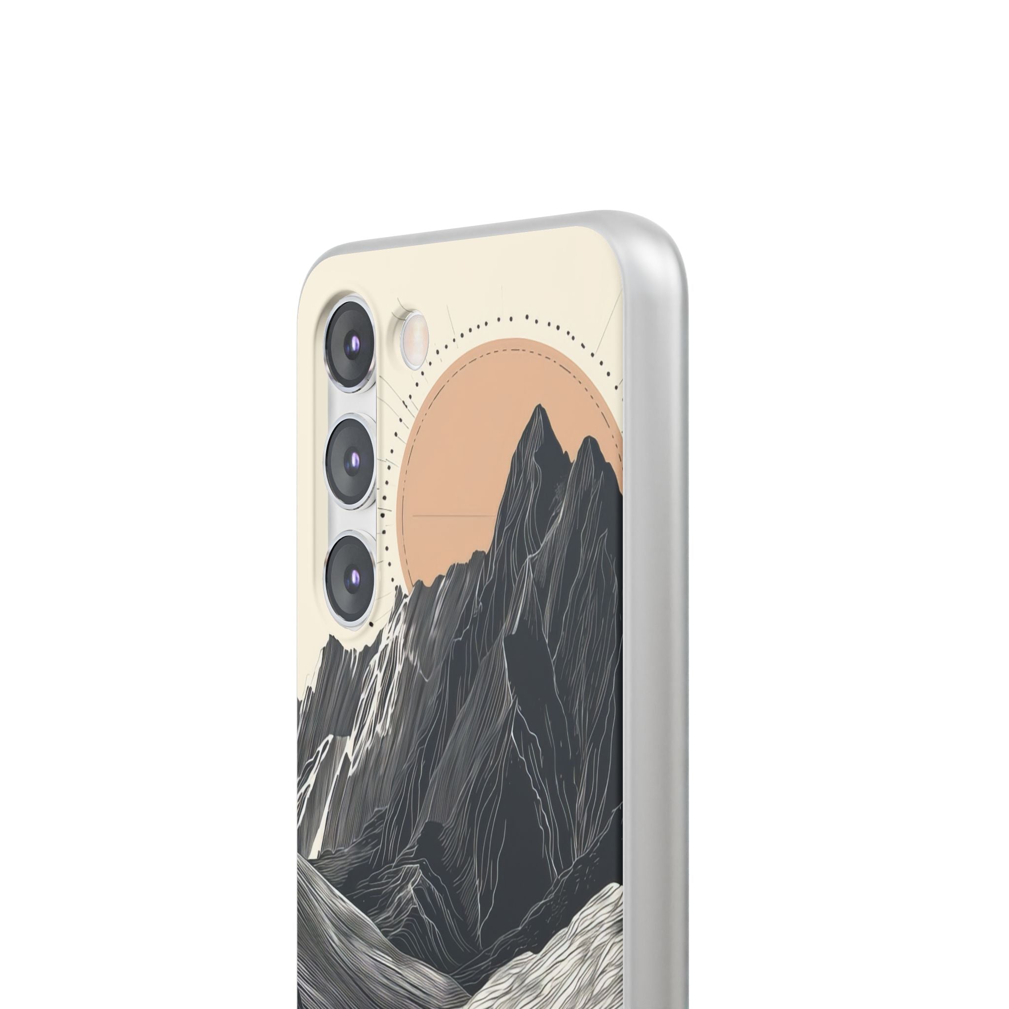 Minimalist Mountain Landscape with Flowing River Samsung S23 - Flexi Phone Case