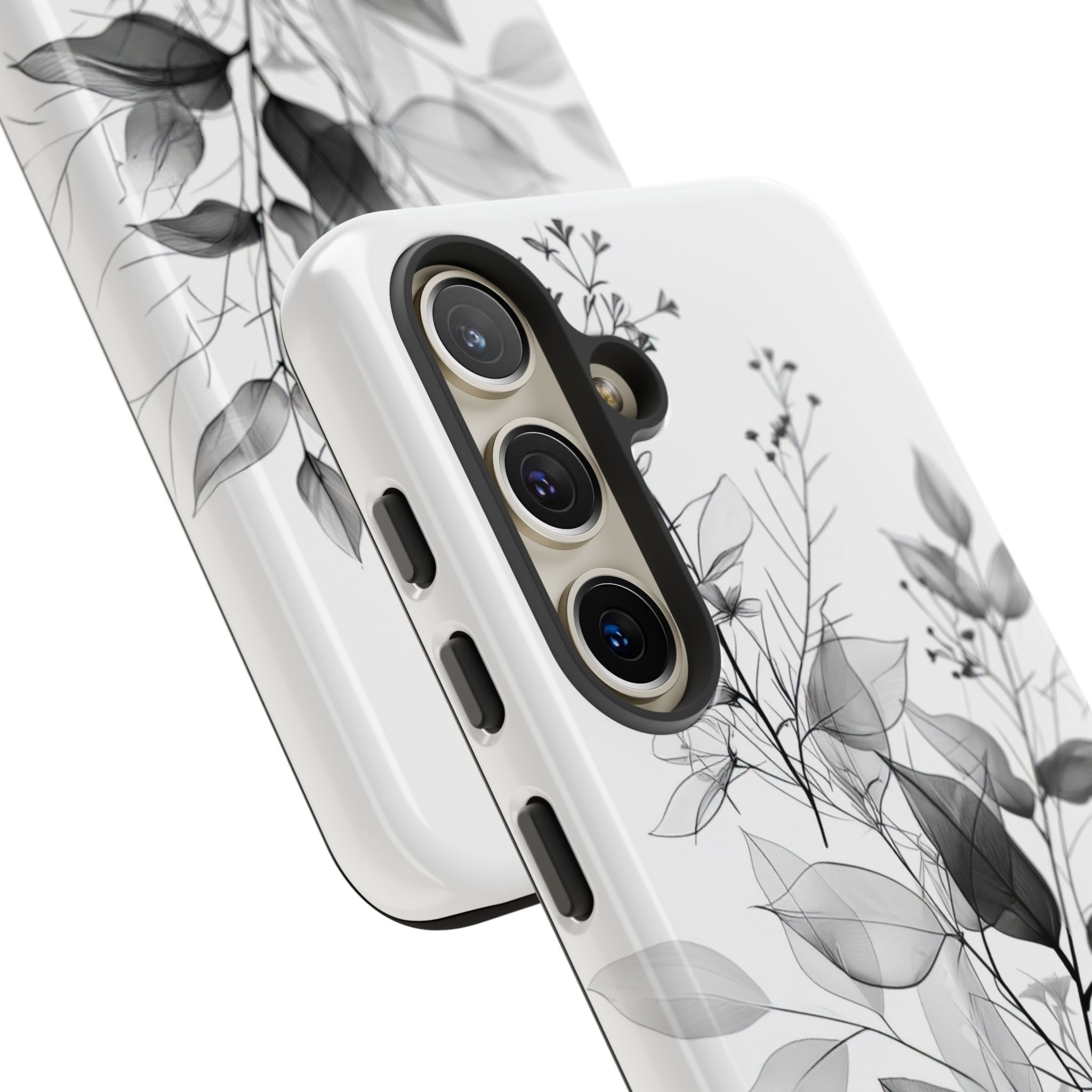 Veined Leaves Gray Samsung S24 Case - Tough