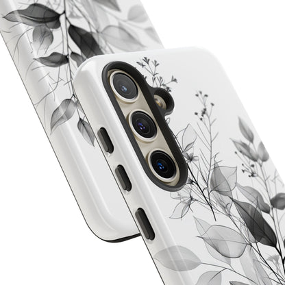 Veined Leaves Gray Samsung S24 Case - Tough