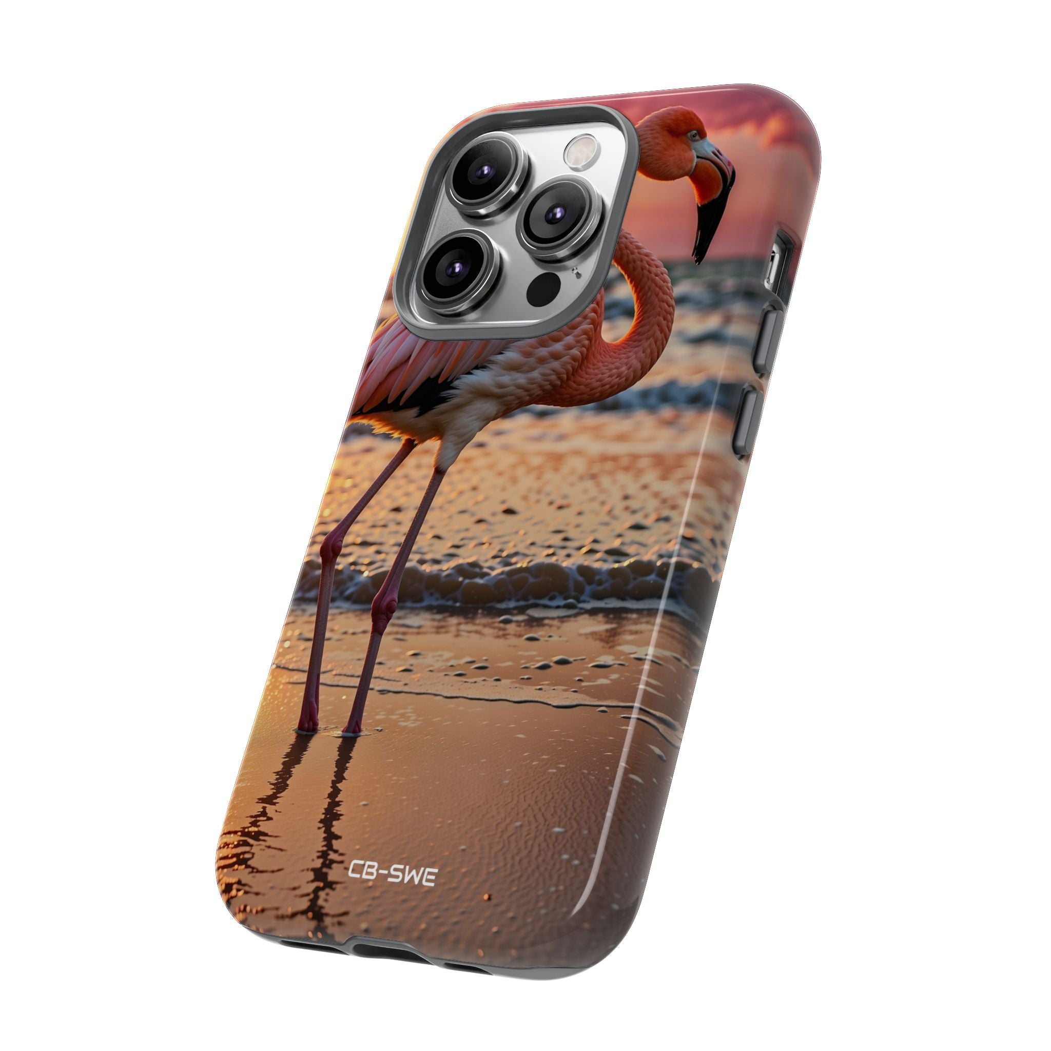 Sunset Flamingo Stand - iPhone Case
