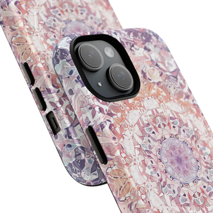 Purple Pink Mandala - Tough + MagSafe® iPhone 15 Phone Case