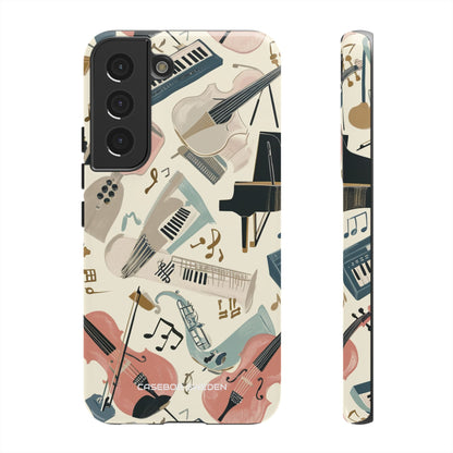 Beige Musical Instruments Pattern - Tough Samsung S22 Phone Case