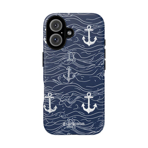 Nautical Whimsy: Anchors and Waves - for iPhone 16