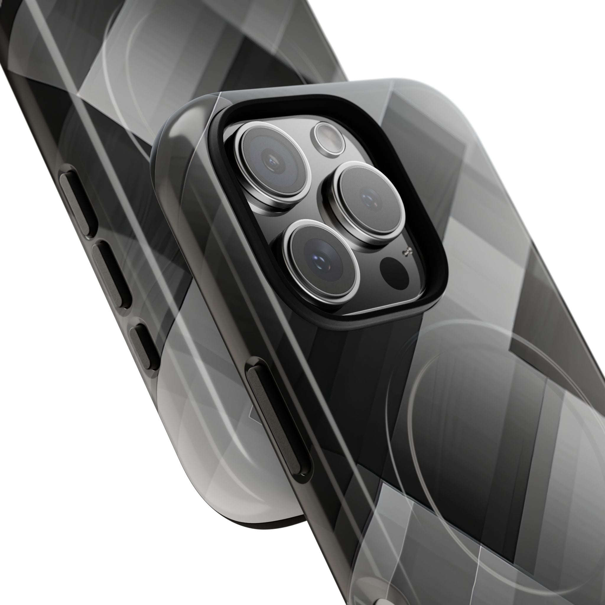 Grayscale Geometric Layers iPhone 16 - Tough+