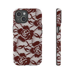 Rote Spitze Gothic Blume - Schutzhülle für Handy