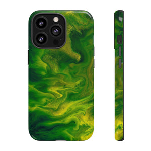 Green Smoke Ink Art iPhone Case (Protective) iPhone 13 Pro Glossy Phone Case