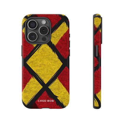 Cracked Diamond Grid iPhone 15 Pro Case - Tough