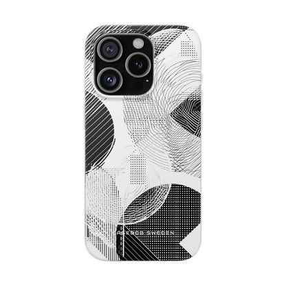 Geometric Monochrome Flow iPhone 15 - Flexi Phone Case