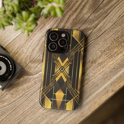 Golden Geometric Elegance iPhone 16 - Tough Phone Case