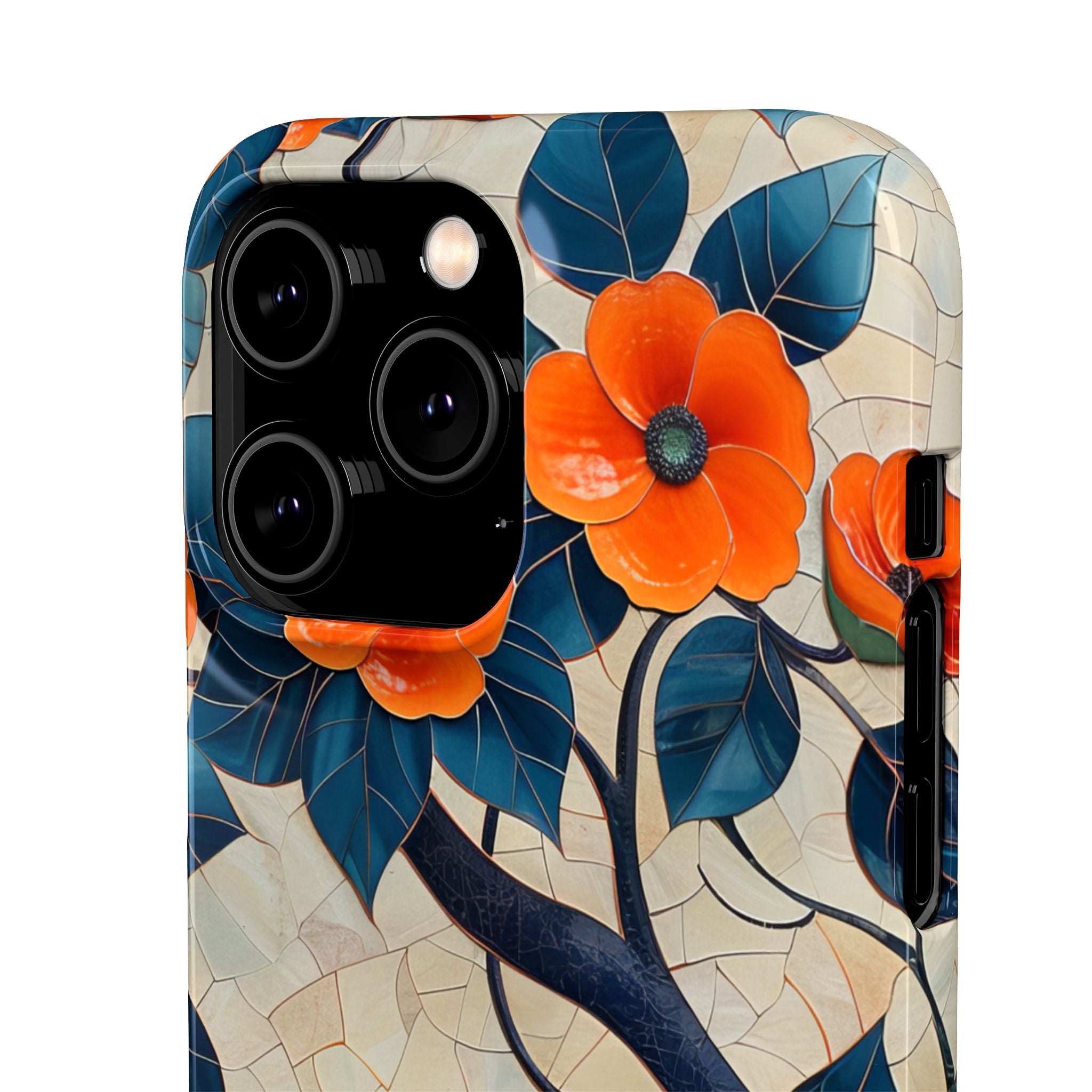 Orange Blossoms Mosaic Harmony iPhone 14 - Slim Phone Case