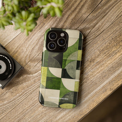 Green Geometric Harmony - Tough iPhone 16 Phone Case