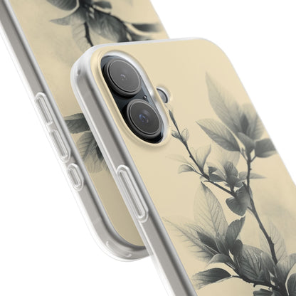 Beige Branch Art - Flexi iPhone 16 Phone Case