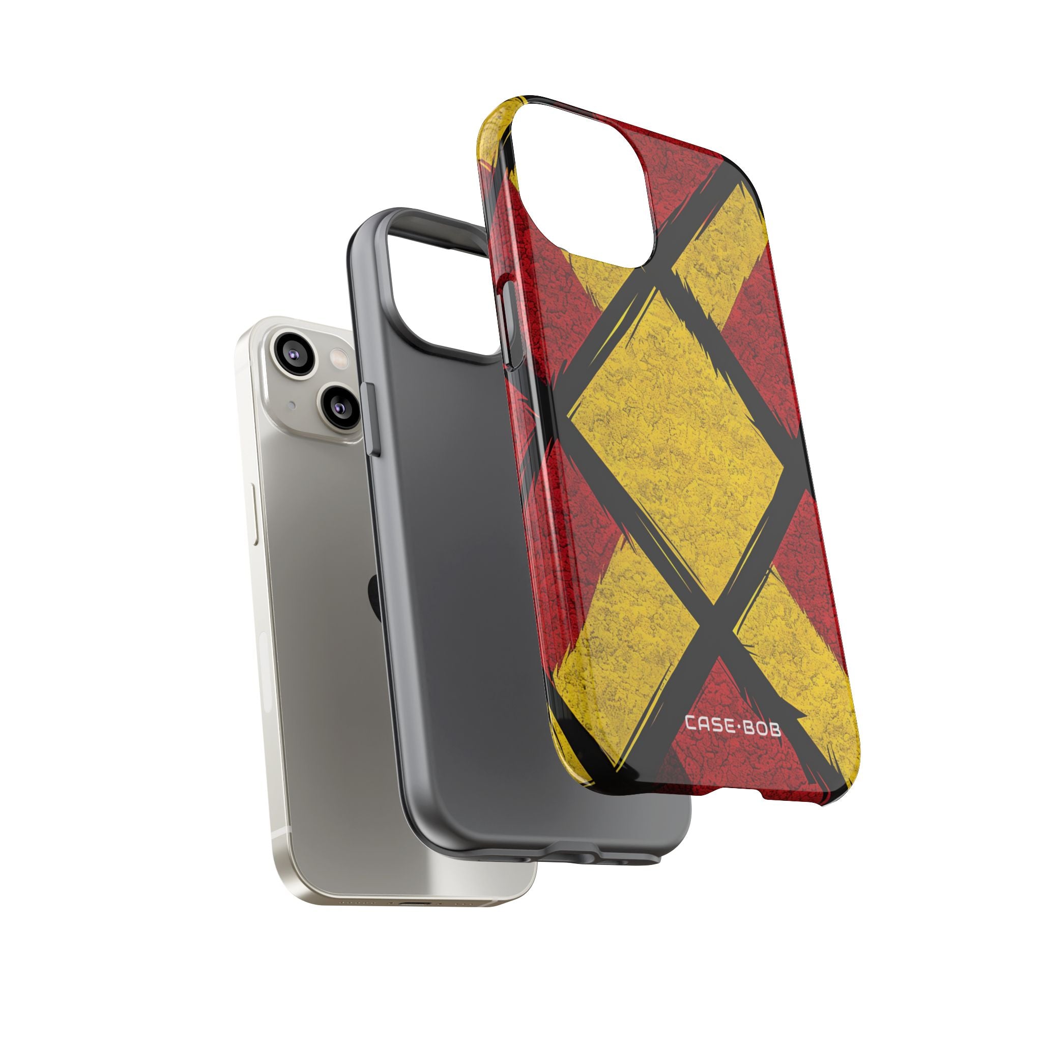 Cracked Diamond Grid iPhone 14 Case - Tough