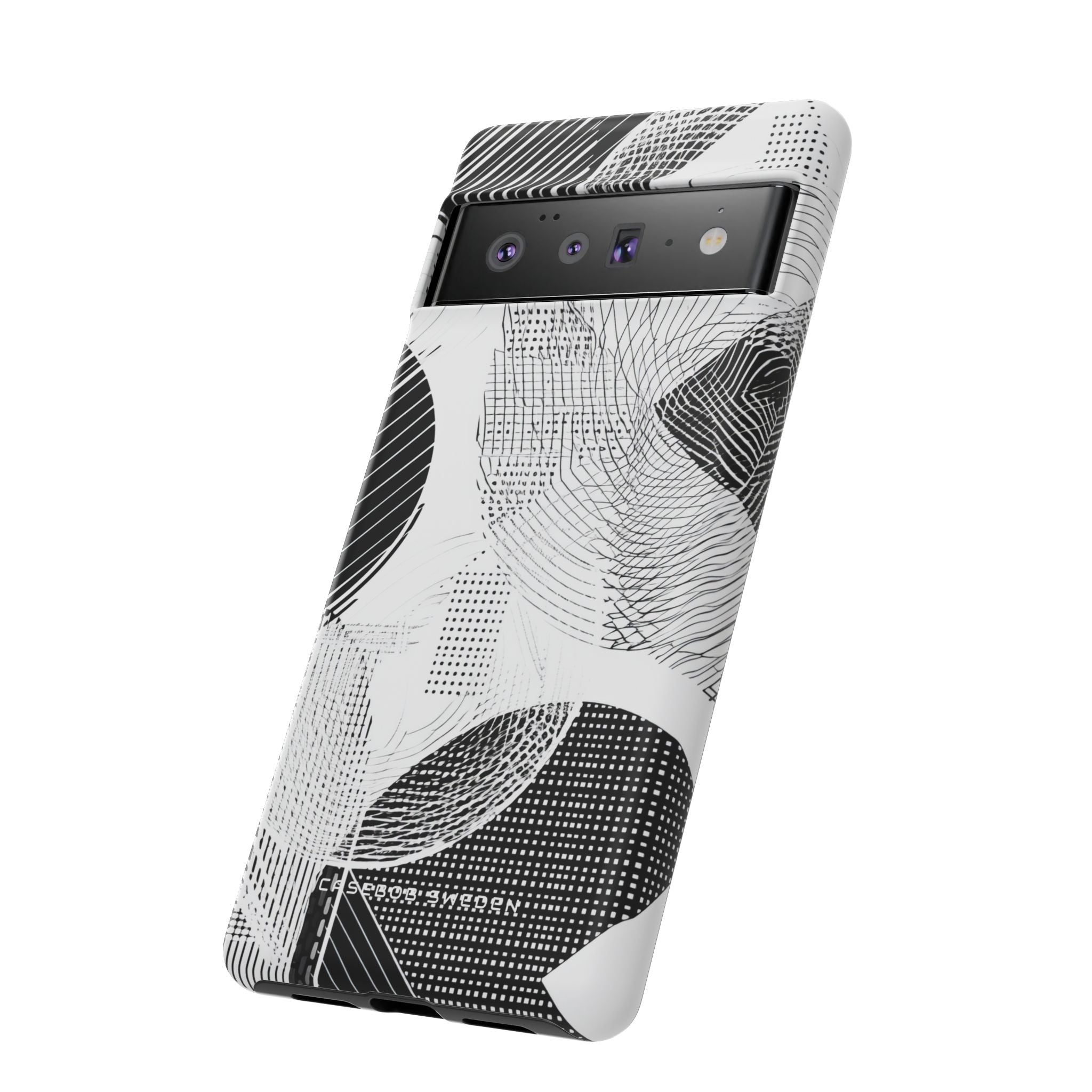 Geometric Monochrome Flow Google Pixel 6 - Tough Phone Case