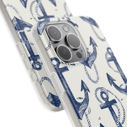 Navy Anchor Loop iPhone 15 Pro Max Case - Soft
