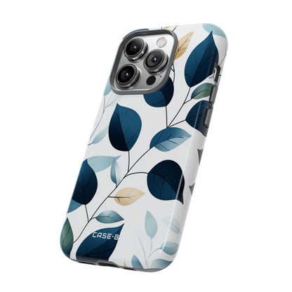 Navy Leaf Veins iPhone 14 Pro Case - Tough