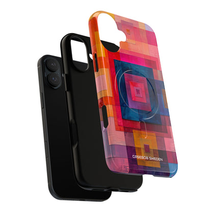 Vibrant Geometry - Tough + MagSafe® iPhone 16 Phone Case