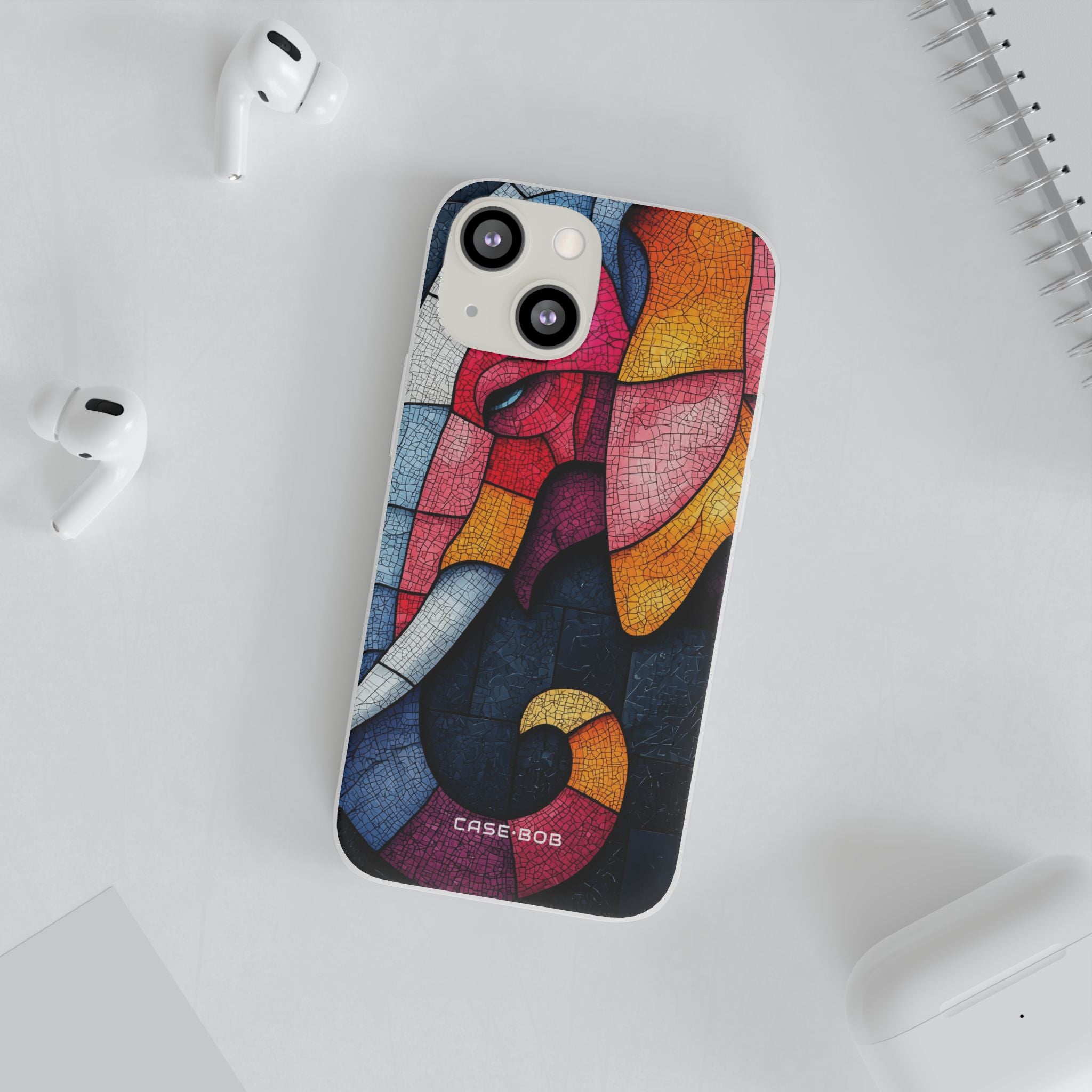 Elephant Mosaic iPhone 13 mini Case - Soft