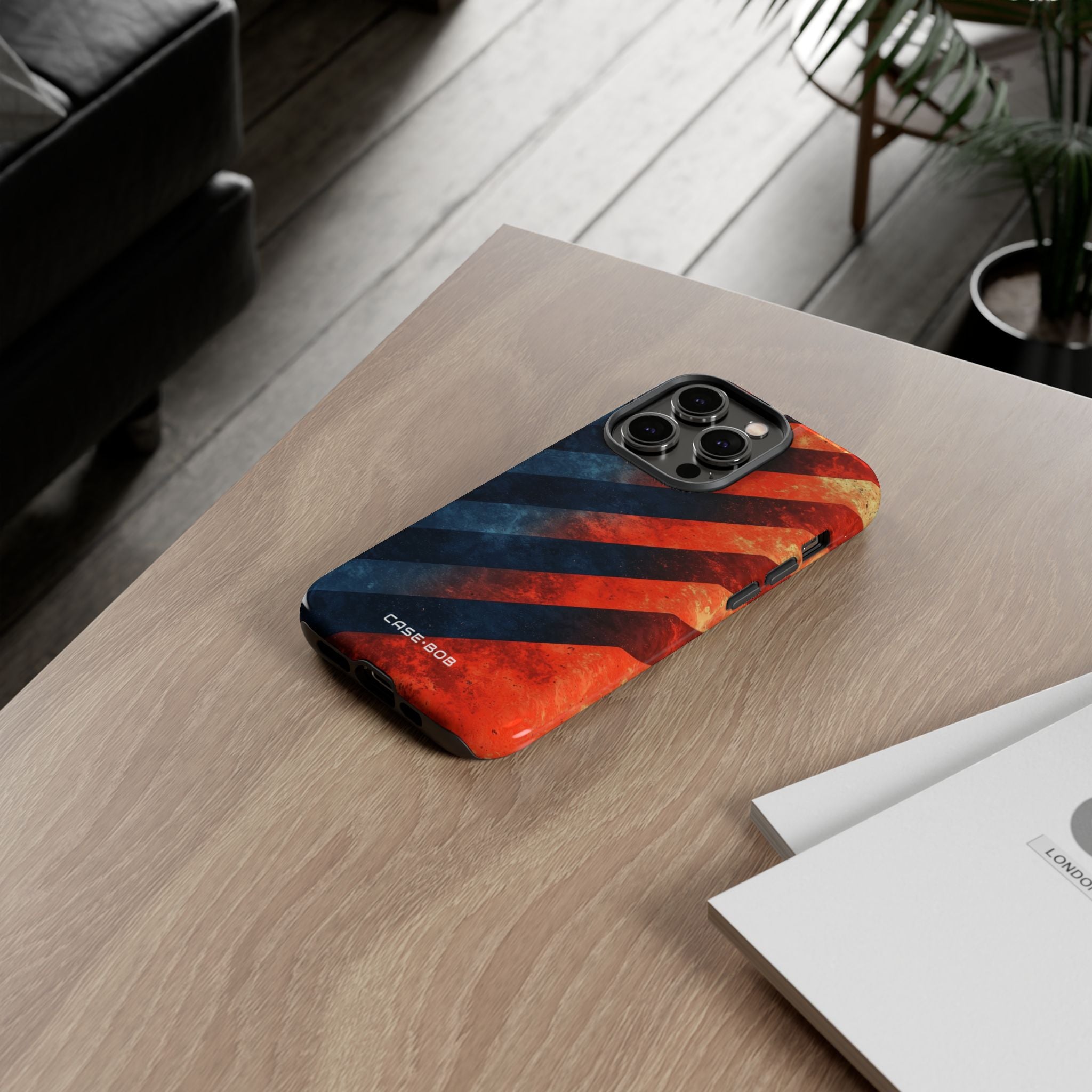 Diagonal Stripes Blaze iPhone 14 Pro Case - Tough