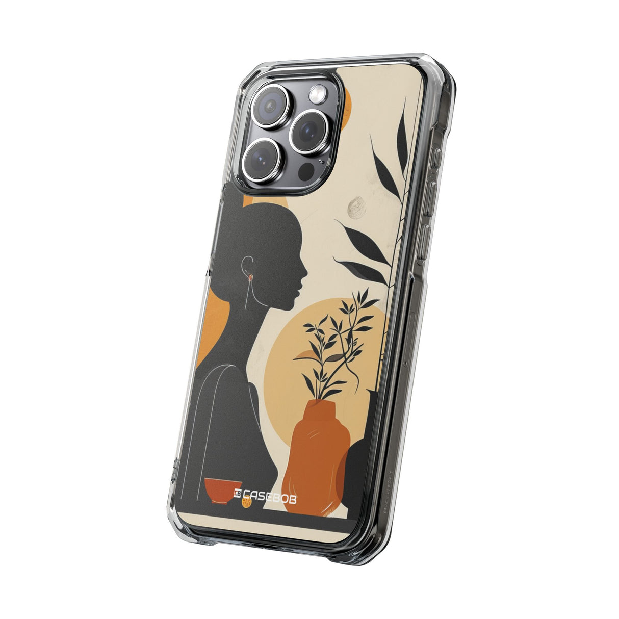 Modern Silhouette Tranquility - Phone Case for iPhone (Clear Impact - Magnetic)