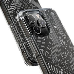 Cyber ​​Circuitry Art - Handyhülle für iPhone (Clear Impact - Magnetisch)