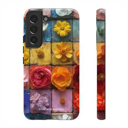 Vibrant Floral Tiles - Tough Samsung S22 Phone Case