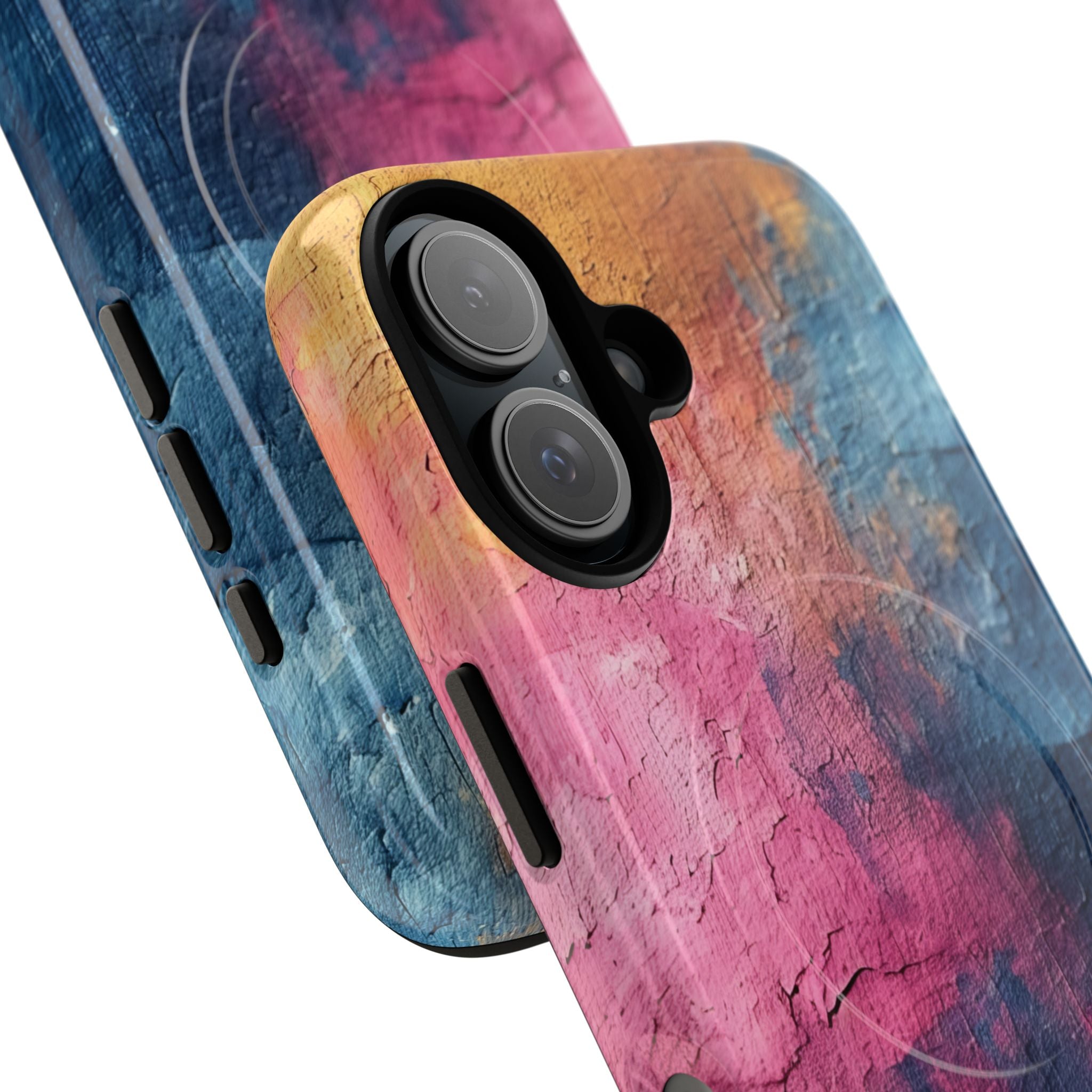 Blue Pink Abstract - Tough + MagSafe® iPhone 16 Phone Case