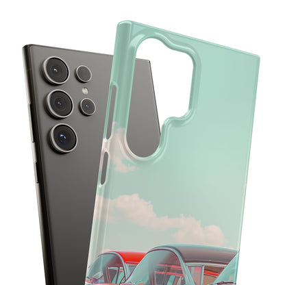 Vintage Turquoise Cars - Slim Samsung S24 Phone Case