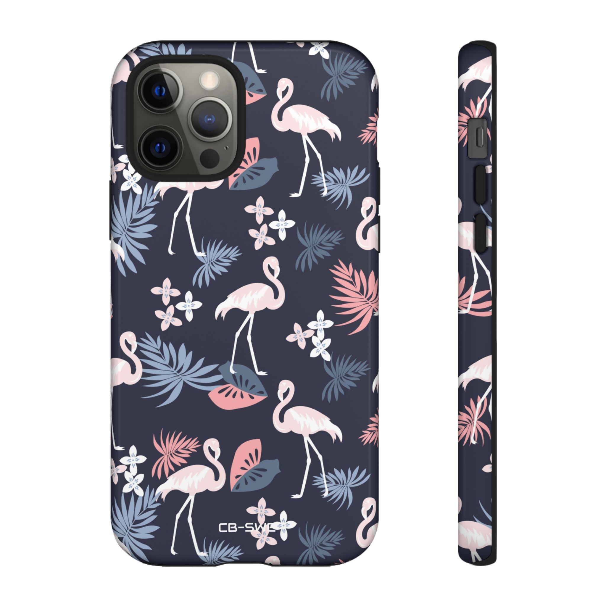 Flamingos Dance Playfully - iPhone Case