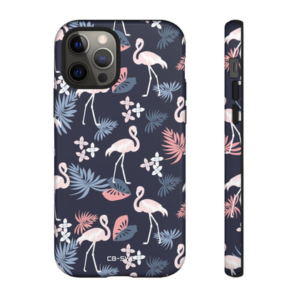 Flamingos Dance Playfully - iPhone Case