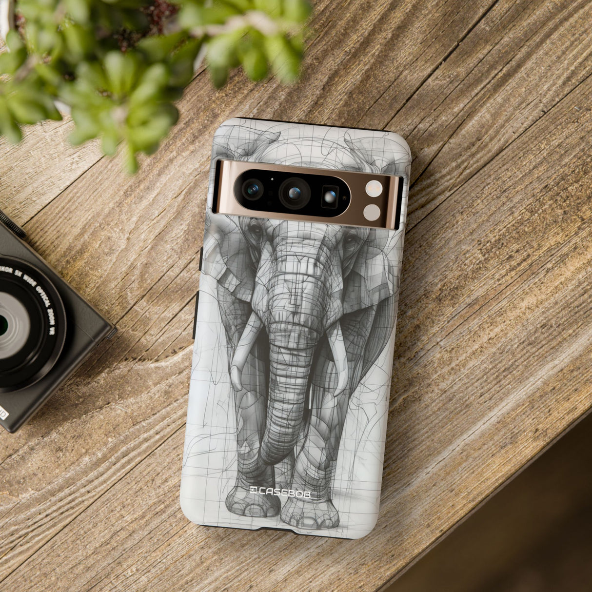 Geometric Elegance: Elephant Reimagined - for Google Pixel 8