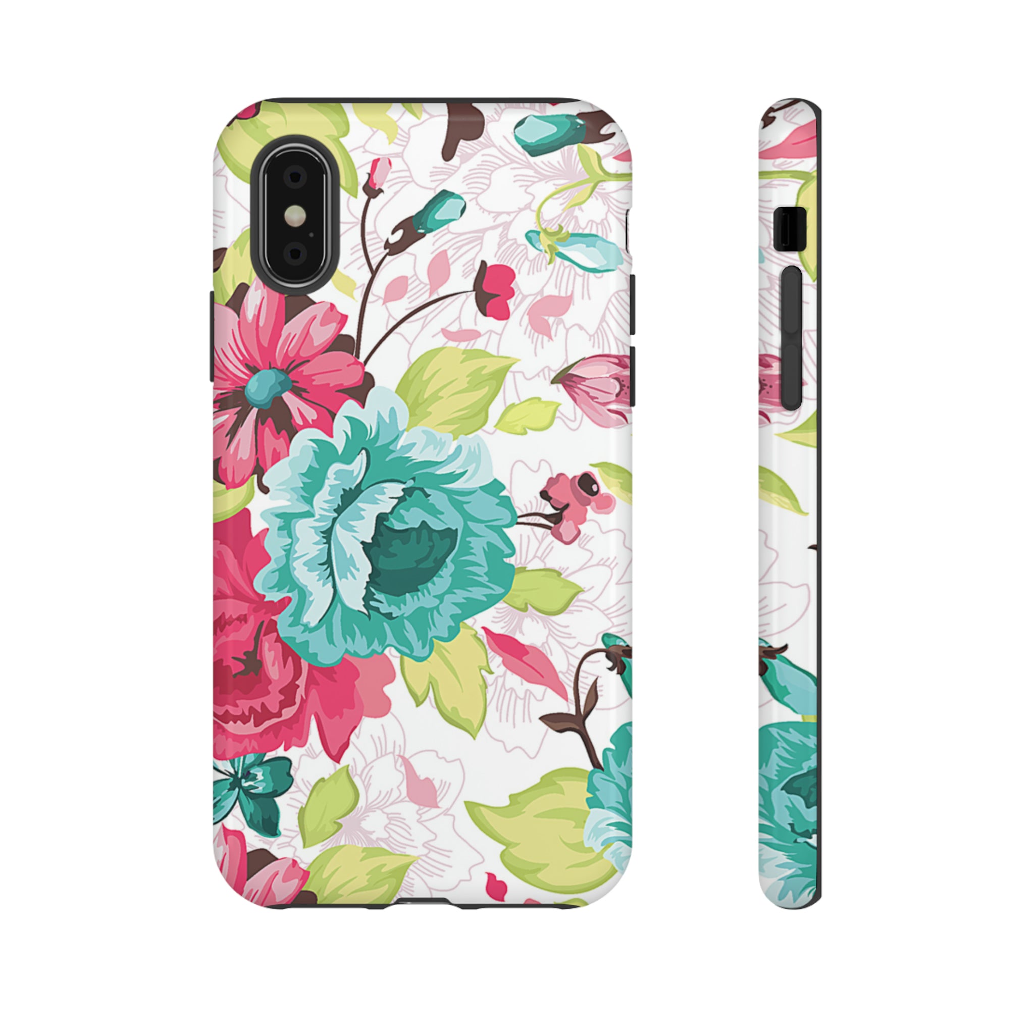 Vintage Flowers Pattern iPhone case - Protective Phone Case